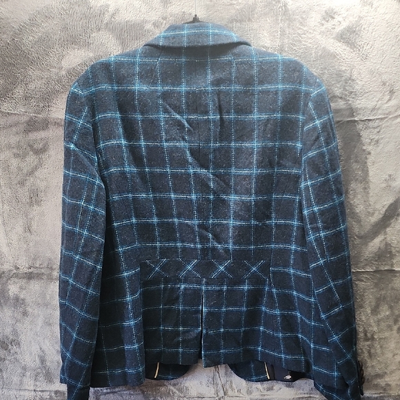 Talbots Wool Blue Checkered Blazer sz 18 Timeless - Picture 6 of 7